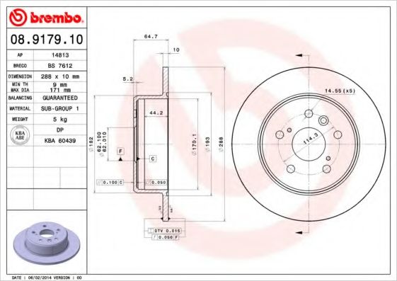Тормозной диск BRECO BS 7612
