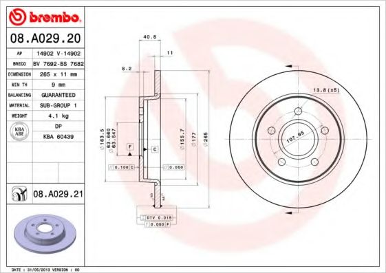 Тормозной диск BRECO BS 7682