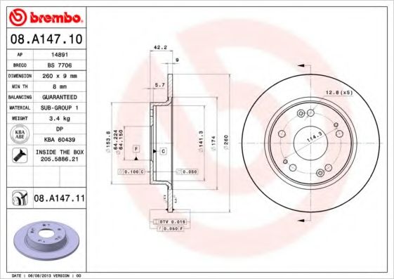 Тормозной диск BRECO BS 7706