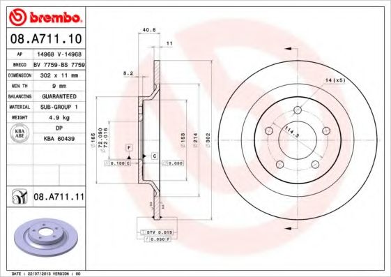 Тормозной диск BRECO BS 7759