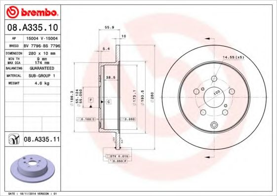 Тормозной диск BRECO BS 7796