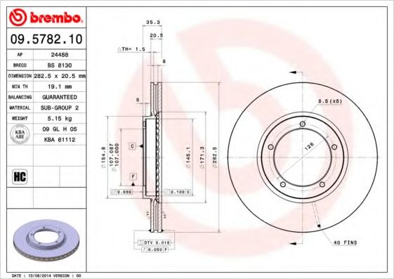 Тормозной диск BRECO BS 8130