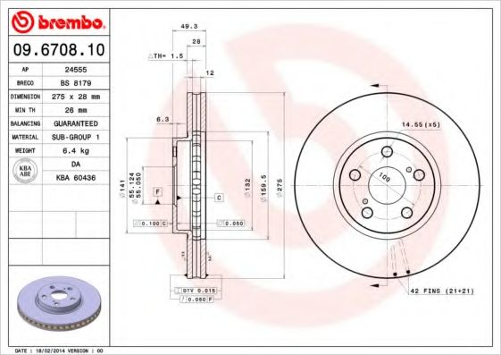 Тормозной диск BRECO BS 8179