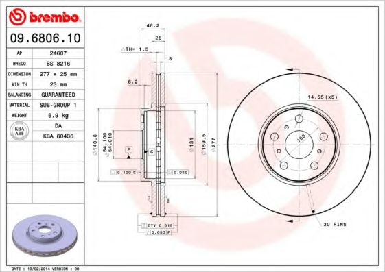 Тормозной диск BRECO BS 8216