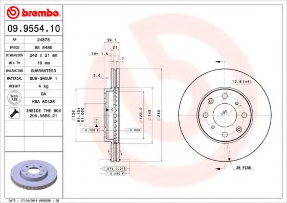 Тормозной диск BRECO BS 8480