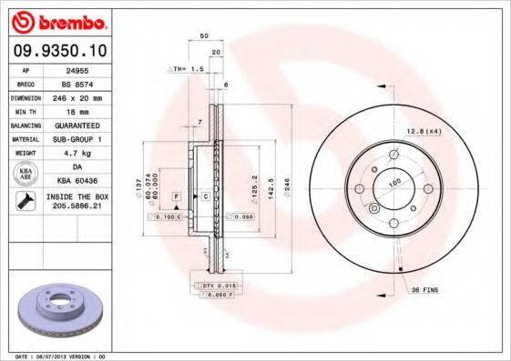 Тормозной диск BRECO BS 8574