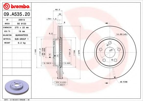 Тормозной диск BRECO BS 9123
