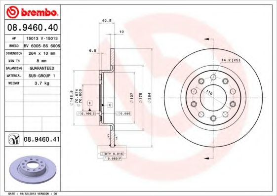 Тормозной диск BRECO BV 6005