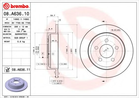 Тормозной диск BRECO BV 7785