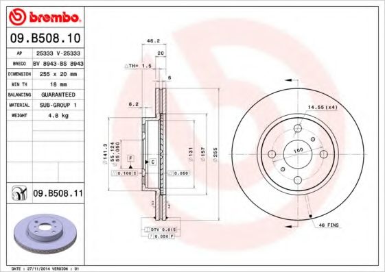 Тормозной диск BRECO BV 8943