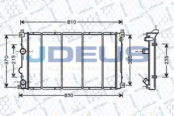 Радиатор, охлаждение двигателя JDEUS 023M27