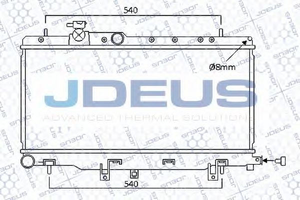 Радиатор, охлаждение двигателя JDEUS 026M04