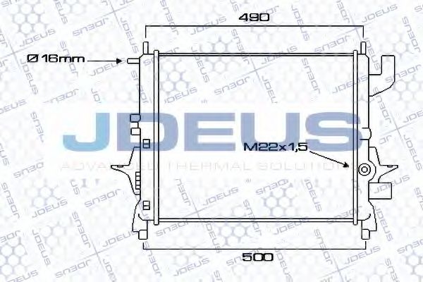 Радиатор, охлаждение двигателя JDEUS 023M12