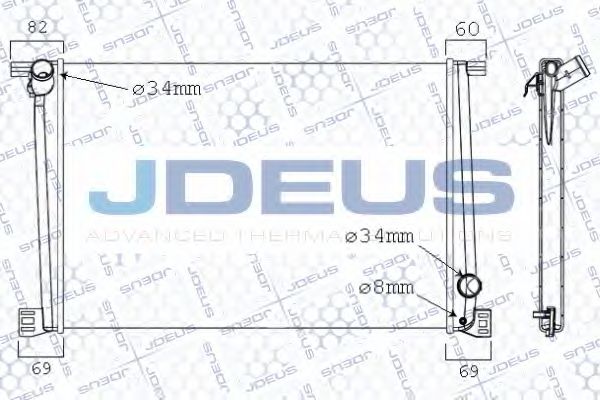 Радиатор, охлаждение двигателя JDEUS 070M04