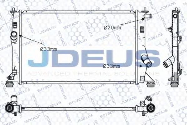 Радиатор, охлаждение двигателя JDEUS 016M38