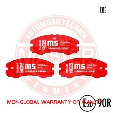 Комплект тормозных колодок, дисковый тормоз MASTER-SPORT 13046059262-SET-MS
