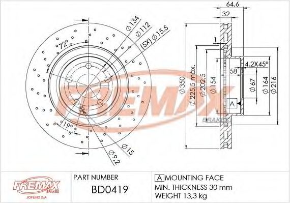 Тормозной диск FREMAX BD-0419