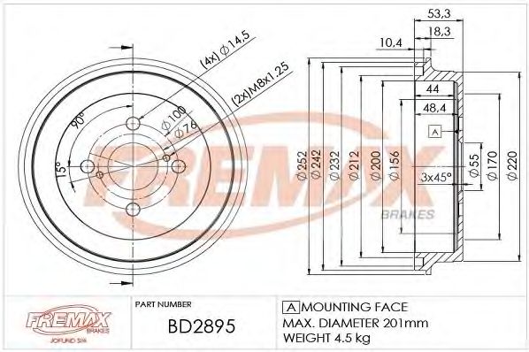 Тормозной барабан FREMAX BD-2895