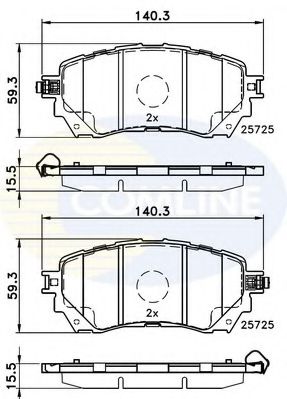 Комплект тормозных колодок, дисковый тормоз COMLINE CBP32237