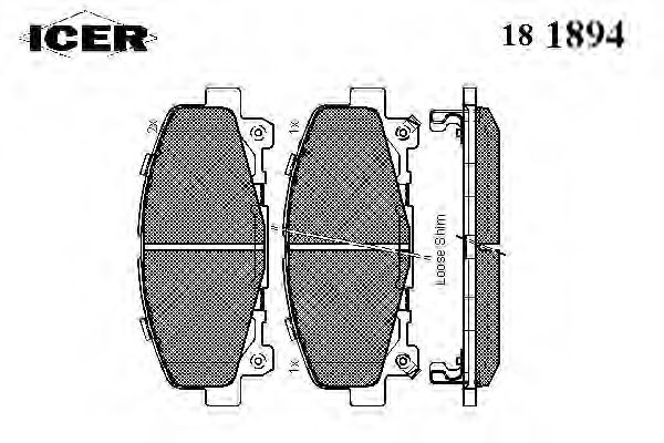 Комплект тормозных колодок, дисковый тормоз ASHUKI H025-69