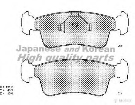 Комплект тормозных колодок, дисковый тормоз ASHUKI K012-03