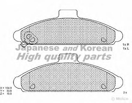 Комплект тормозных колодок, дисковый тормоз ASHUKI Y029-15