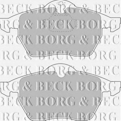 Комплект тормозных колодок, дисковый тормоз BORG & BECK BBP1444