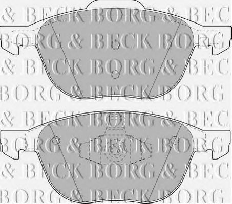 Комплект тормозных колодок, дисковый тормоз BORG & BECK BBP1864