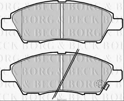 Комплект тормозных колодок, дисковый тормоз BORG & BECK BBP2390