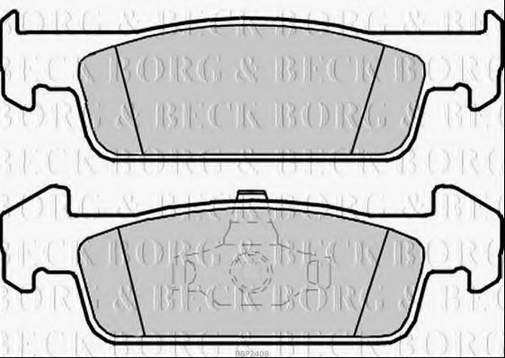 Комплект тормозных колодок, дисковый тормоз BORG & BECK BBP2408