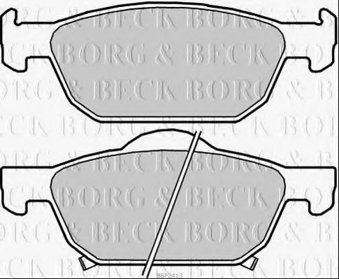 Комплект тормозных колодок, дисковый тормоз BORG & BECK BBP2413