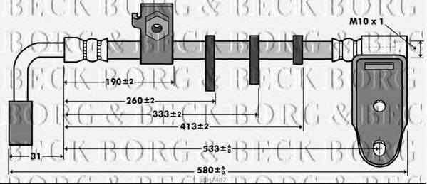 Тормозной шланг BORG & BECK BBH7407