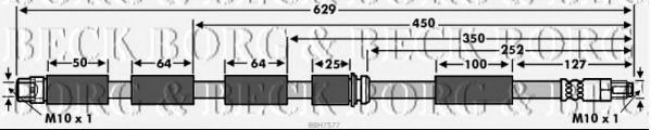 Тормозной шланг BORG & BECK BBH7577