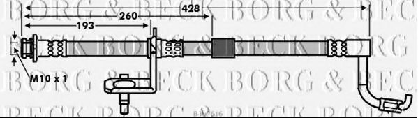 Тормозной шланг BORG & BECK BBH7616