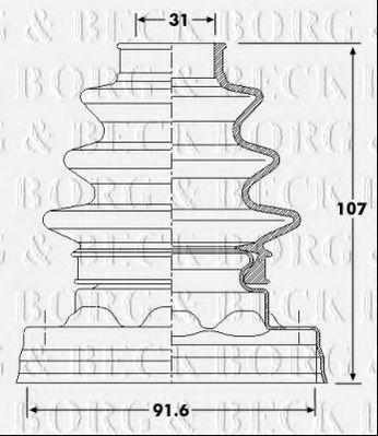 Пыльник, приводной вал BORG & BECK BCB6221