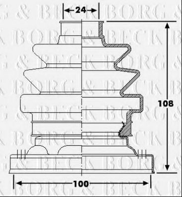 Пыльник, приводной вал BORG & BECK BCB6242