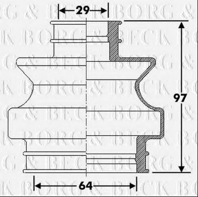 Пыльник, приводной вал BORG & BECK BCB6288