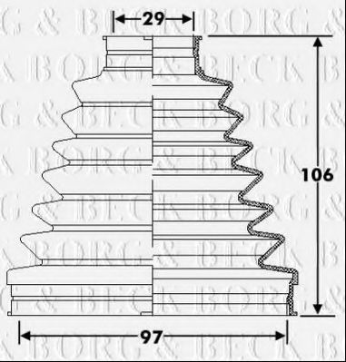 Пыльник, приводной вал BORG & BECK BCB6290