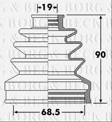Пыльник, приводной вал BORG & BECK BCB6300