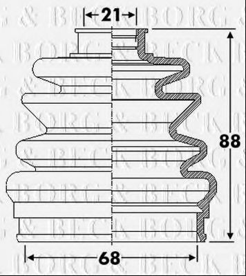 Пыльник, приводной вал BORG & BECK BCB6303