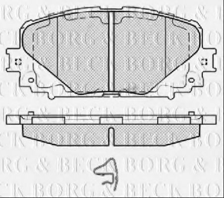 Комплект тормозных колодок, дисковый тормоз BORG & BECK BBP2464