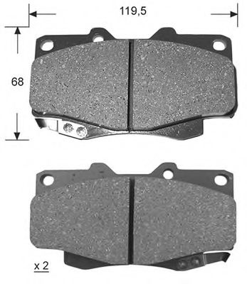 Комплект тормозных колодок, дисковый тормоз KAISHIN D2215