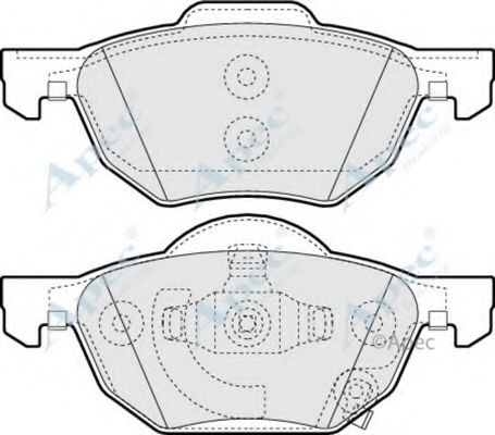 Комплект тормозных колодок, дисковый тормоз APEC braking PAD1394