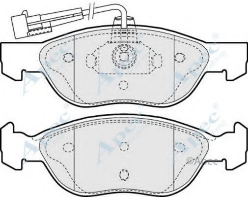 Комплект тормозных колодок, дисковый тормоз APEC braking PAD938