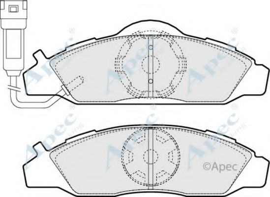 Комплект тормозных колодок, дисковый тормоз APEC braking PAD957