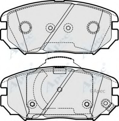 Комплект тормозных колодок, дисковый тормоз APEC braking PAD1956
