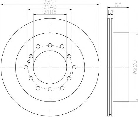 Тормозной диск HELLA PAGID 8DD 355 114-861