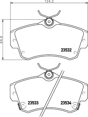 Комплект тормозных колодок, дисковый тормоз HELLA PAGID 8DB 355 018-651