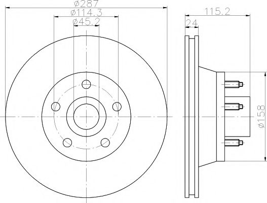 Тормозной диск HELLA PAGID 55581