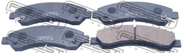Комплект тормозных колодок, дисковый тормоз FEBEST 3001-F1F